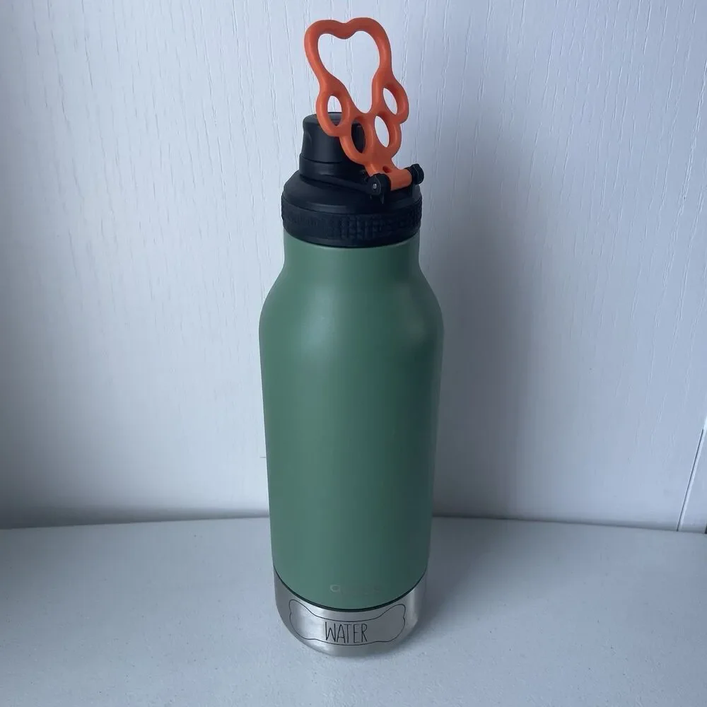 ASOBU 3-in-1 Doggy and Me Insulated Dog Water Bottle Pet Bowl Travel Green NEW